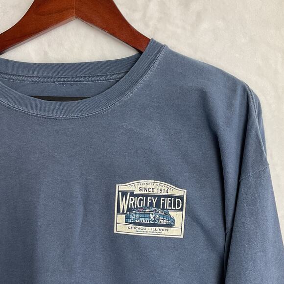 Chicago Cubs Wrigley Field Long Sleeve Tee Blue 3XL - Picture 4 of 9